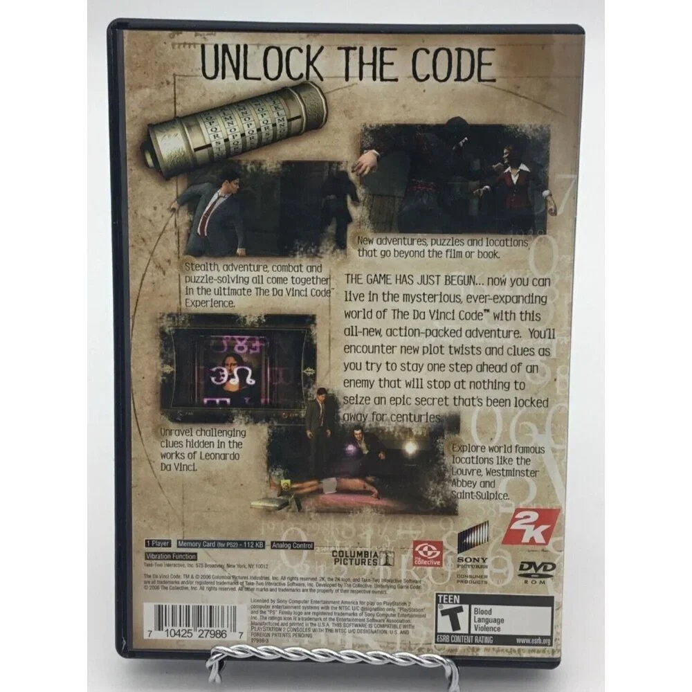2K & Sony Pictures PlayStation2 The Da Vinci Code Video 2006 Game Rated Teen